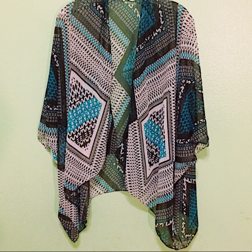 Vibrant Colorful Aztec Beach Shawl